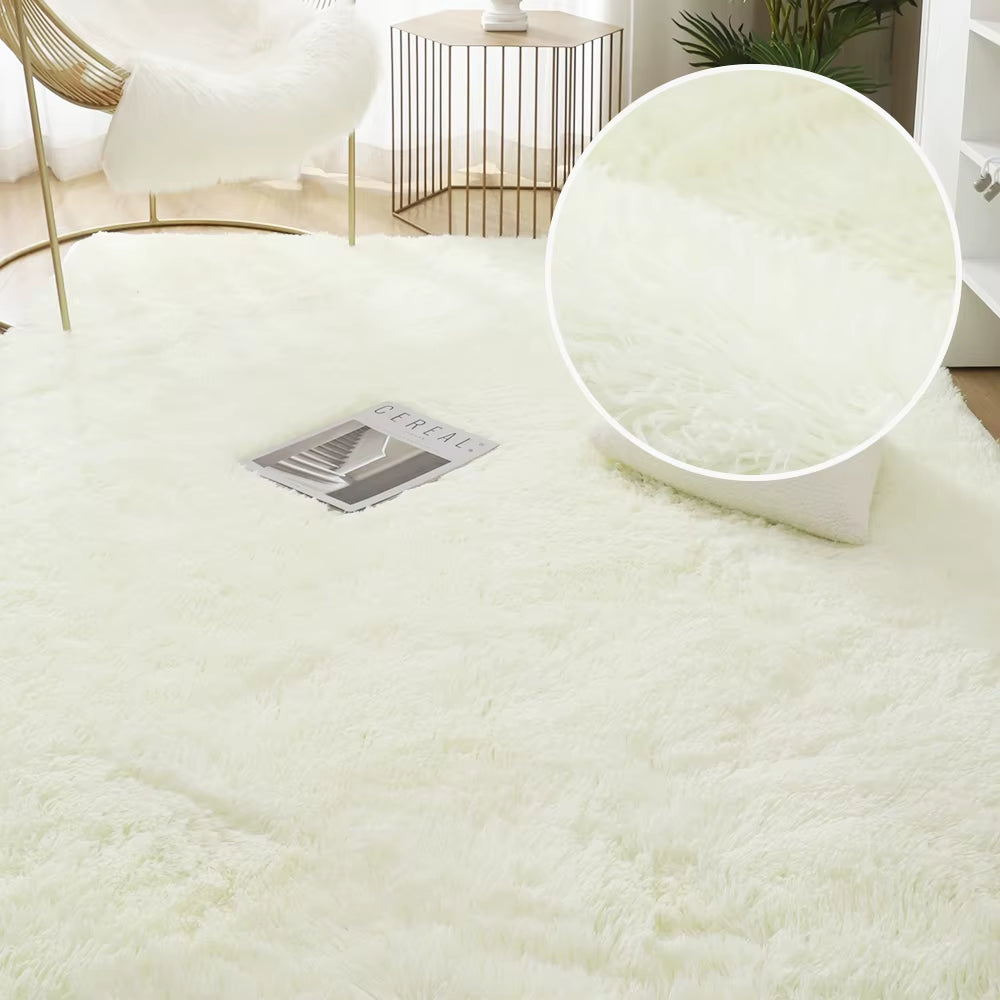 White Fluffy Carpet Plush Carpets Living Room Decoration Thicken Bedroom Bedside Mats Non-Slip Children'S Room Soft Large Rugs