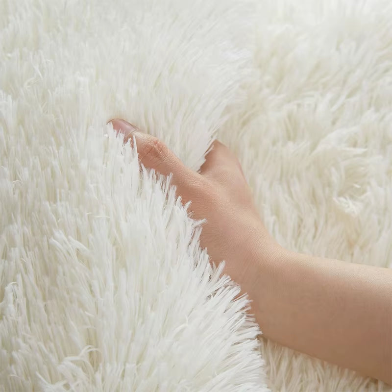 White Fluffy Carpet Plush Carpets Living Room Decoration Thicken Bedroom Bedside Mats Non-Slip Children'S Room Soft Large Rugs