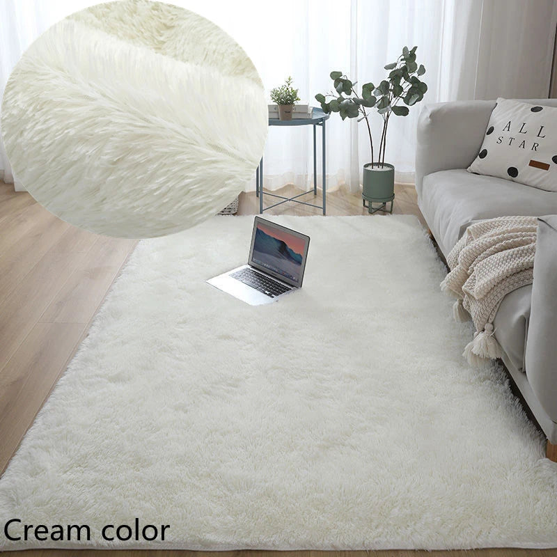 White Fluffy Carpet Plush Carpets Living Room Decoration Thicken Bedroom Bedside Mats Non-Slip Children'S Room Soft Large Rugs