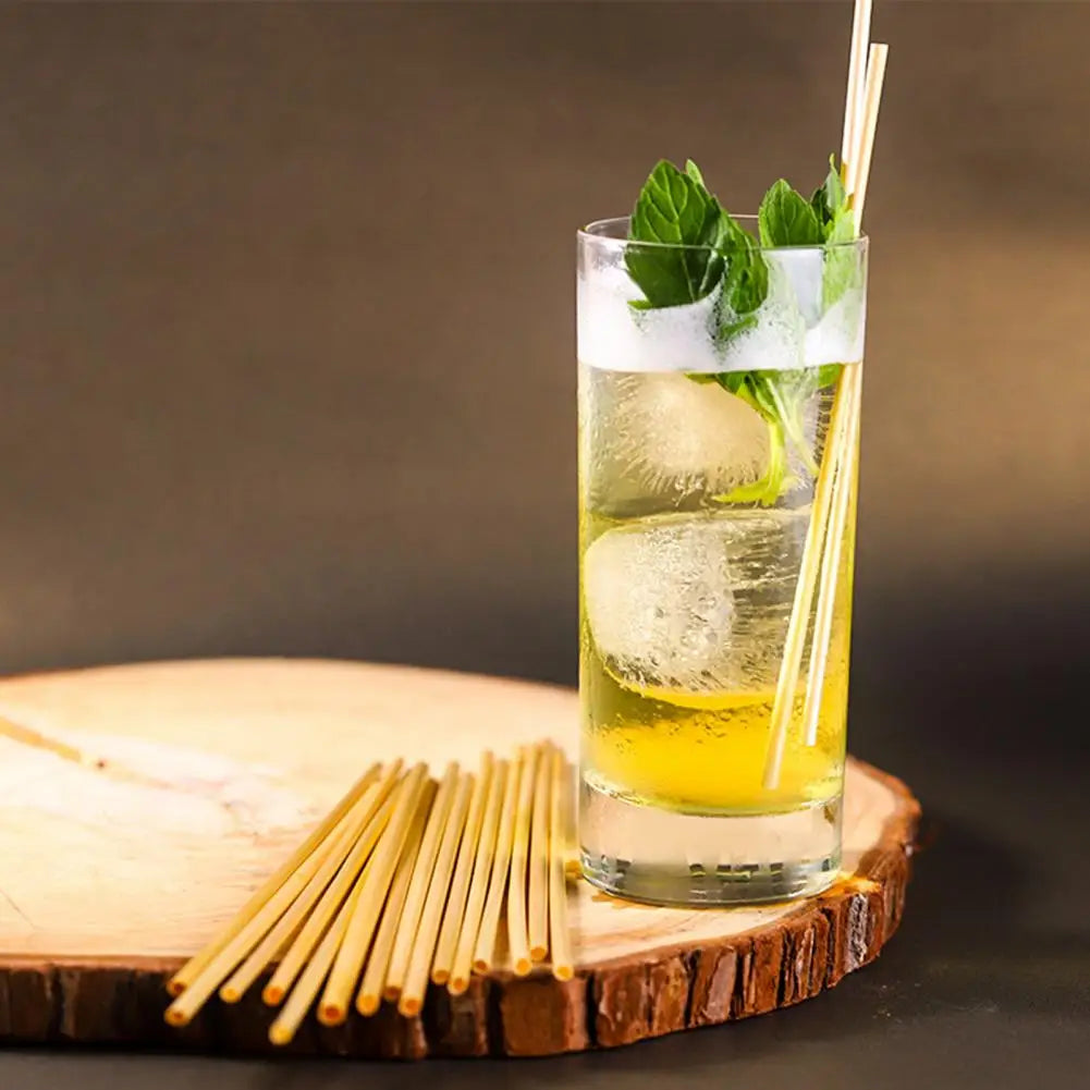 300 Pcs Wood Straws Food Grade Multipurpose Reusable Compostable Drink Chemical-Free Bamboo Biodegradable Straws Party Supplies