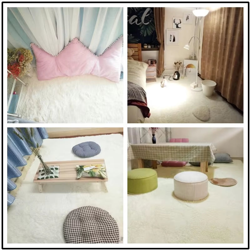 White Fluffy Carpet Plush Carpets Living Room Decoration Thicken Bedroom Bedside Mats Non-Slip Children'S Room Soft Large Rugs