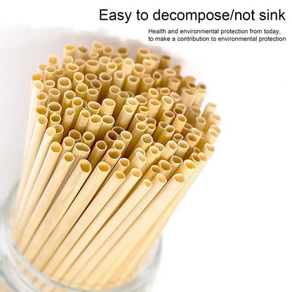 300 Pcs Wood Straws Food Grade Multipurpose Reusable Compostable Drink Chemical-Free Bamboo Biodegradable Straws Party Supplies