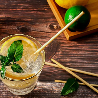 300 Pcs Wood Straws Food Grade Multipurpose Reusable Compostable Drink Chemical-Free Bamboo Biodegradable Straws Party Supplies