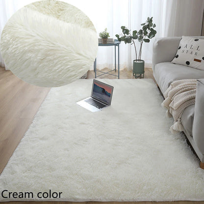 White Fluffy Carpet Plush Carpets Living Room Decoration Thicken Bedroom Bedside Mats Non-Slip Children'S Room Soft Large Rugs