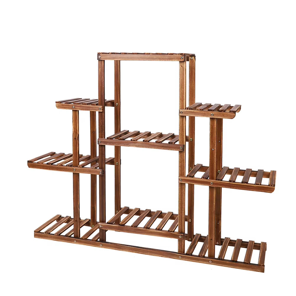 9 Tier Plant Stand Indoor Large Plant Stands Outdoor Wood Tiered Plant Shelf Holder